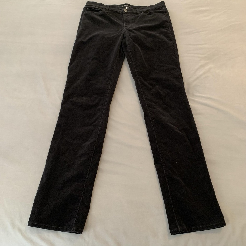 Ann Taylor LOFT Pants Womens 27/4 Black Modern Straight Corduroy Stretch Casual